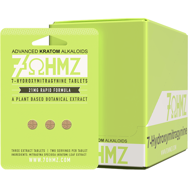 7OHMZ 21MG Rapid Release - 3 Count Wholesale Box - Kratom Hood