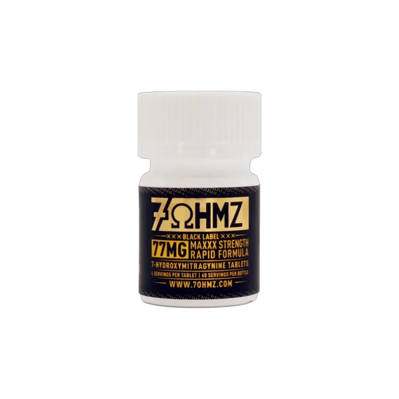 7OHMZ Black Label 77mg Tablets | Maxxx Strength Kratom Extract - Kratom Hood