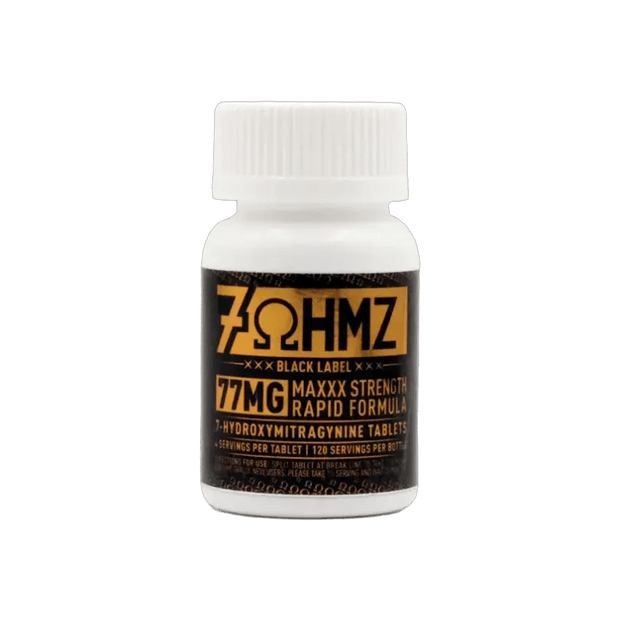 7OHMZ Black Label 77mg Tablets | Maxxx Strength Kratom Extract - Kratom Hood