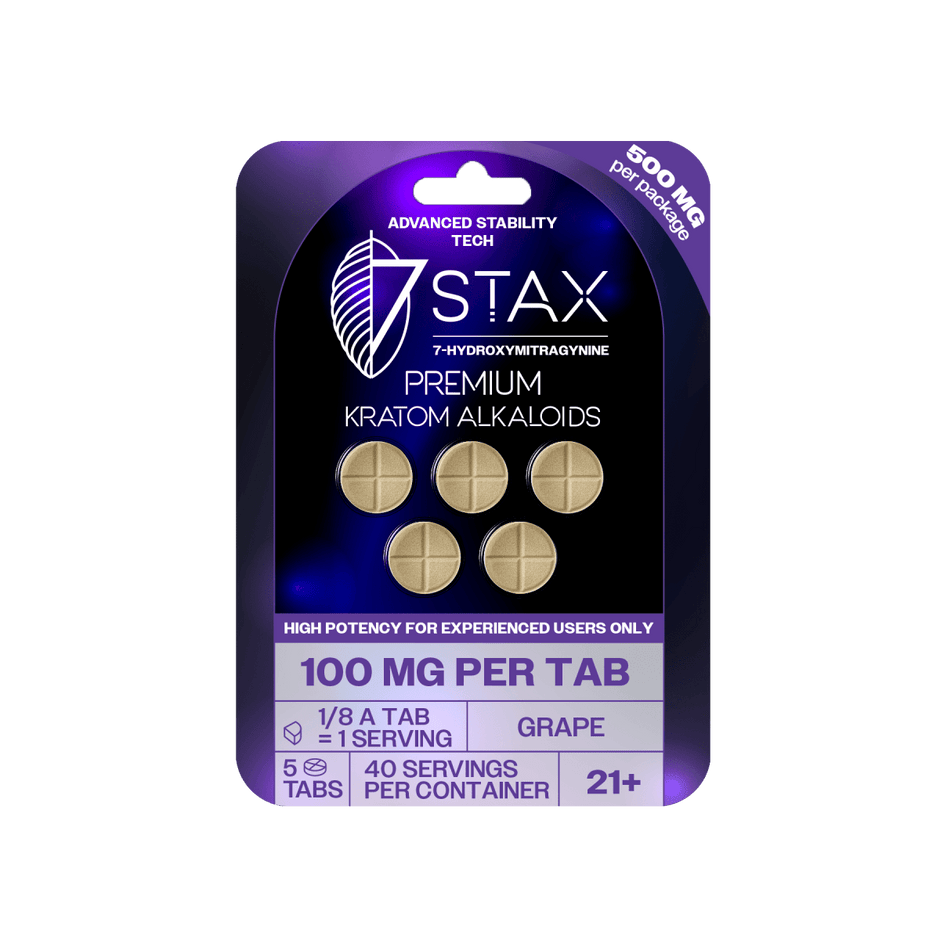 7Stax Premium 7 - OH Kratom Alkaloid Tablets 500mg (5 Count) - Kratom Hood