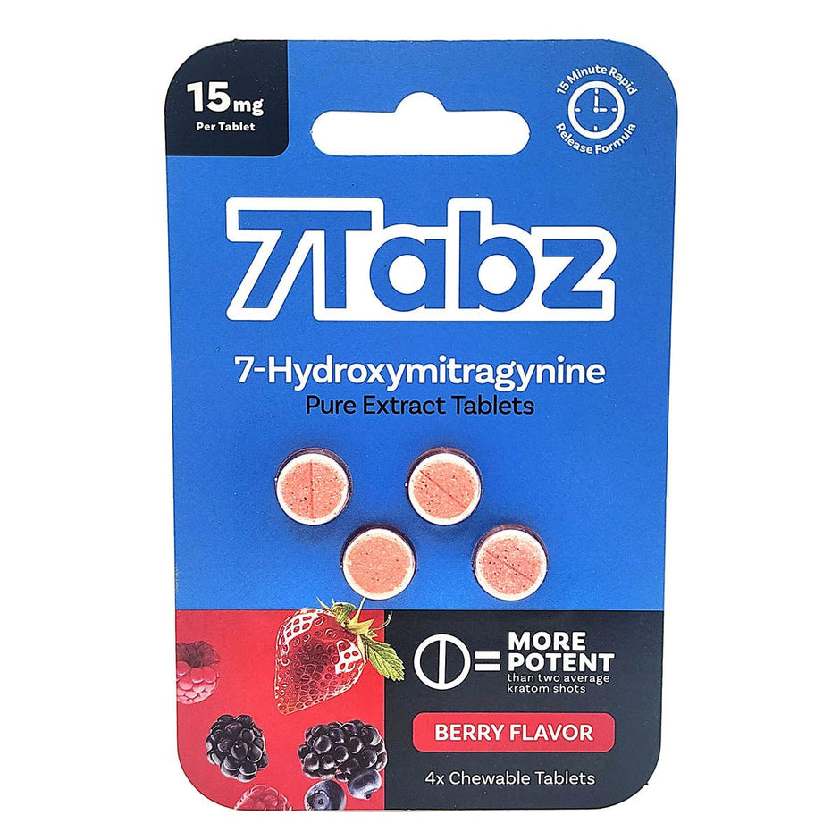 7Tabz 7 - Hydroxymitragynine Berry Flavor 4 Count 15mg Chewable Tablets - Kratom Hood