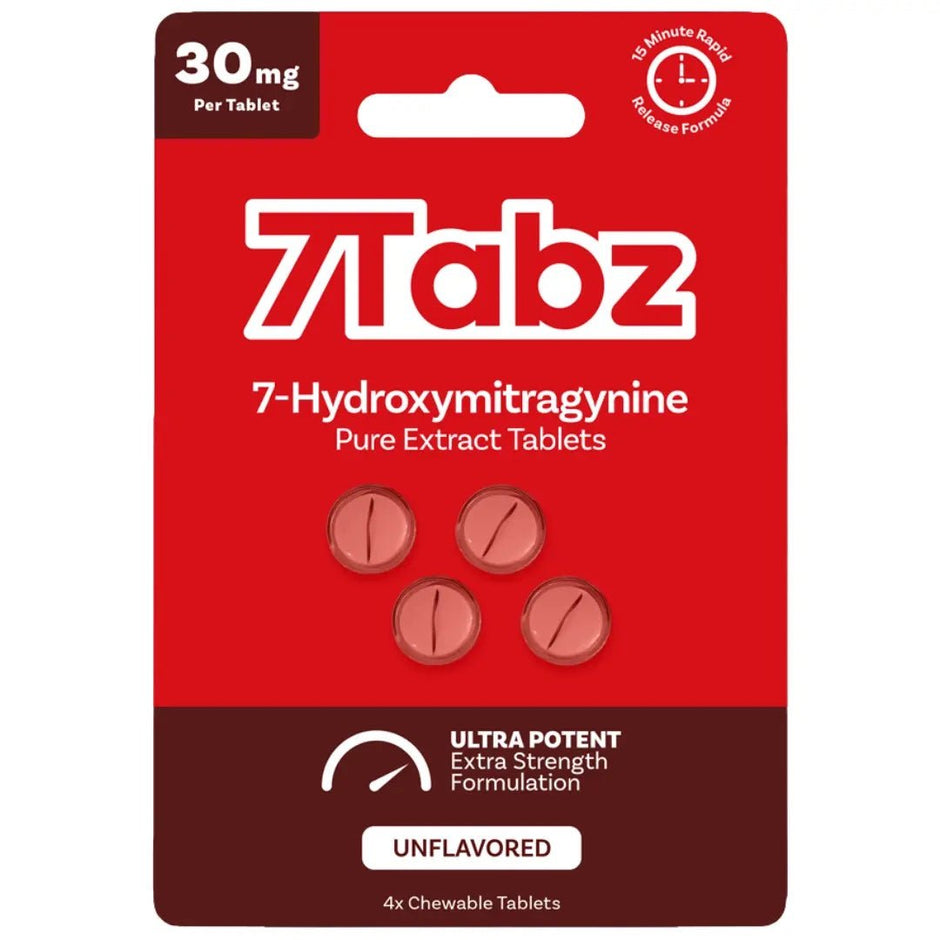7Tabz Ultra Potent 7 - Hydroxymitragynine Chewable Tablets 30MG (4 - Count - 5 Flavors) - Kratom Hood