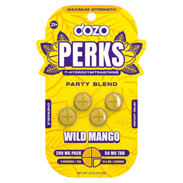 Dozo Perks 7 - Hydroxymitragynine Chewable Tablets 200MG (4 - Count) - Kratom Hood