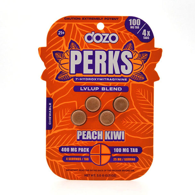 Dozo Perks Extremely Potent 7 - Hydroxy Chewable Tablets 100MG (4 - Count) - Kratom Hood