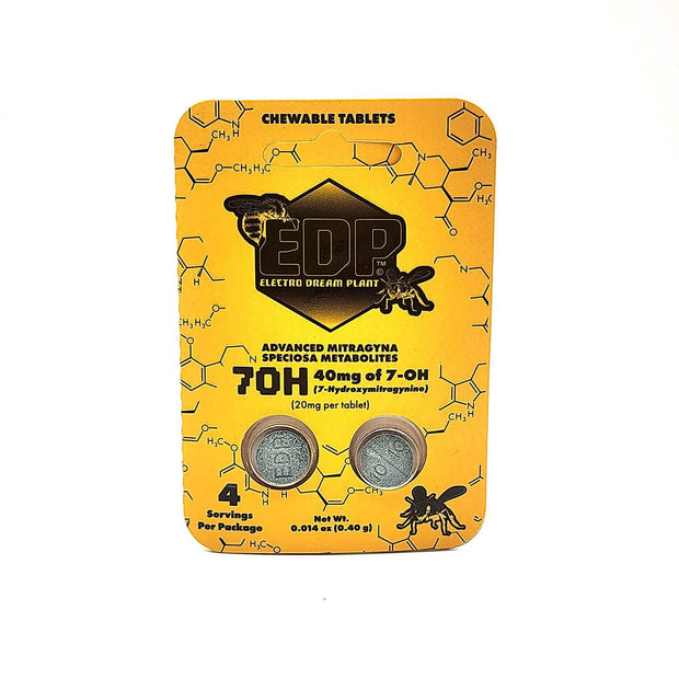 EDP 7OH Advanced Mitragyna Chewable Tablets 40mg 2 Count - Kratom Hood