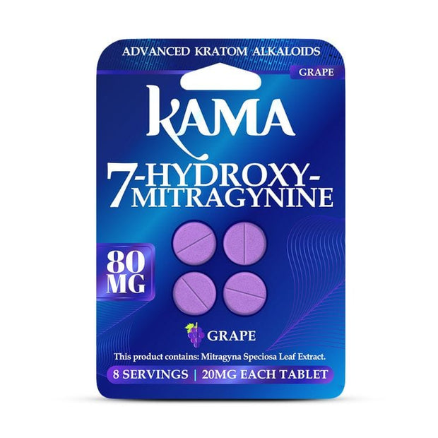 Kama 4X 7 - Hydroxy Tablets 80mg (4 Count) - Grape - Kratom Hood