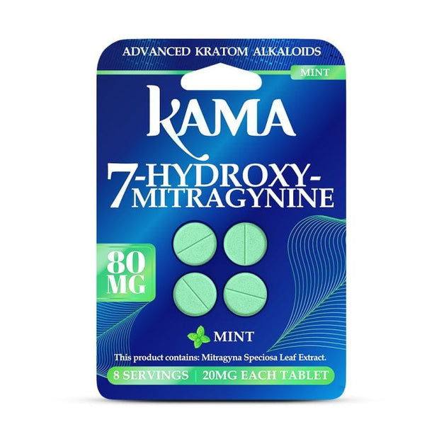 Kama 4X 7 - Hydroxy Tablets 80mg (4 Count) - Mint - Kratom Hood