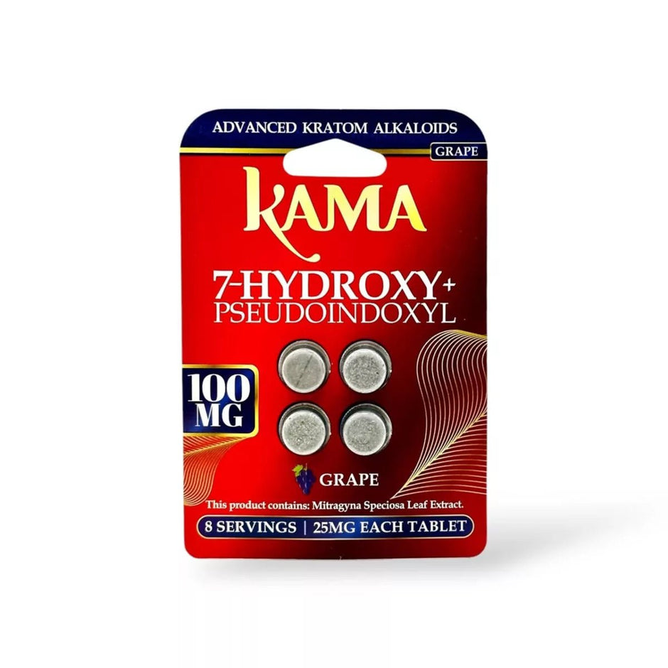 Kama 7 - Hydroxy Tablets 25mg (4 Count) - Grape - Kratom Hood