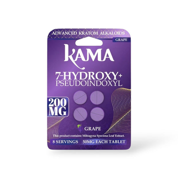 Kama 7 - Hydroxy Tablets 50mg (4 Count) - Grape - Kratom Hood