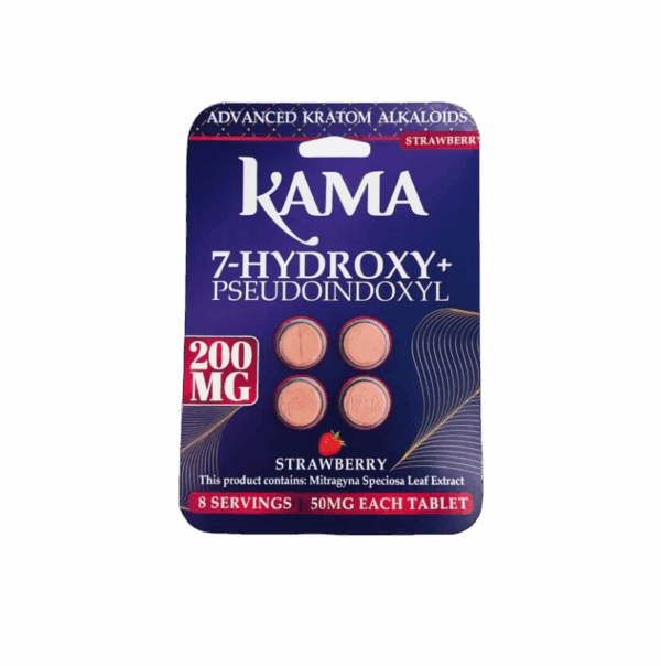 Kama 7 - Hydroxy Tablets 50mg (4 Count) - Strawberry - Kratom Hood