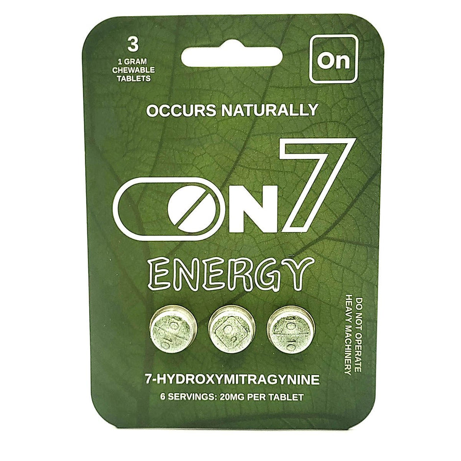 On7 Energy 7 - Hydroxymitragynine Chewable Tablets 3 Count 20mg - Kratom Hood