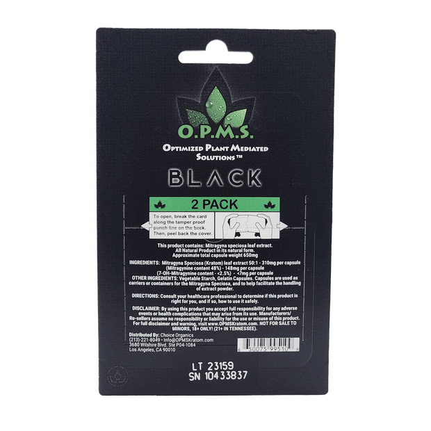 OPMS Black Kratom Extract Capsules - Wholesale 10 Pack - Kratom Hood
