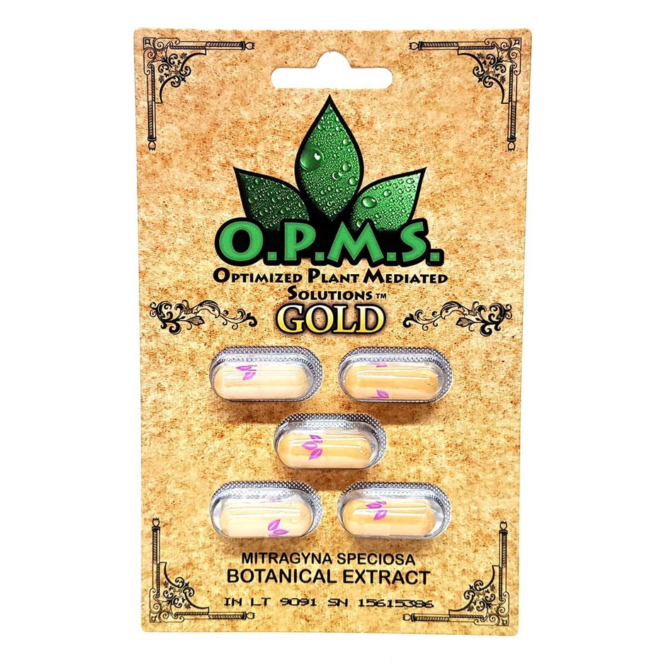 OPMS Gold Kratom Capsules - 5 Pack - Kratom Hood