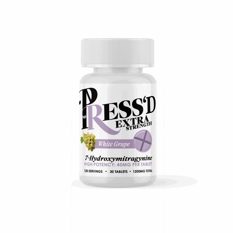 Press'd Extra Strength 7 - Hydroxymitragynine Tablets 40MG (30 - Count Bottle) - Kratom Hood