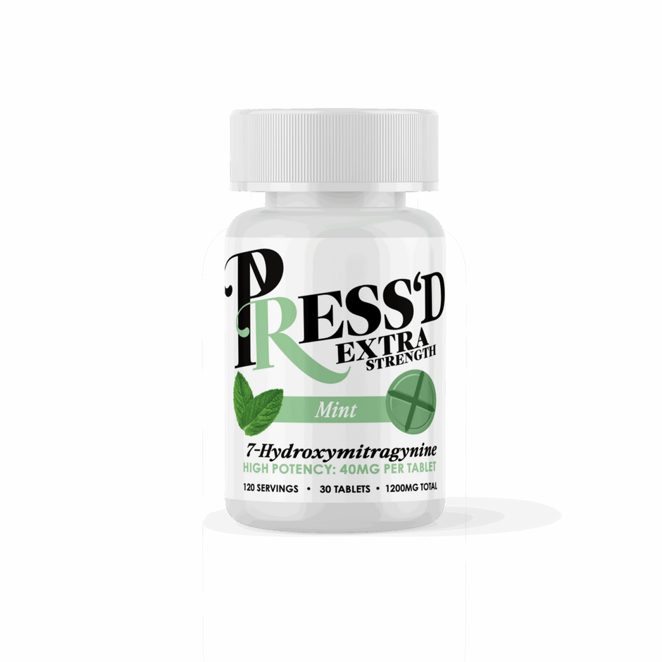 Press'd Extra Strength 7 - Hydroxymitragynine Tablets 40MG (30 - Count Bottle) - Kratom Hood