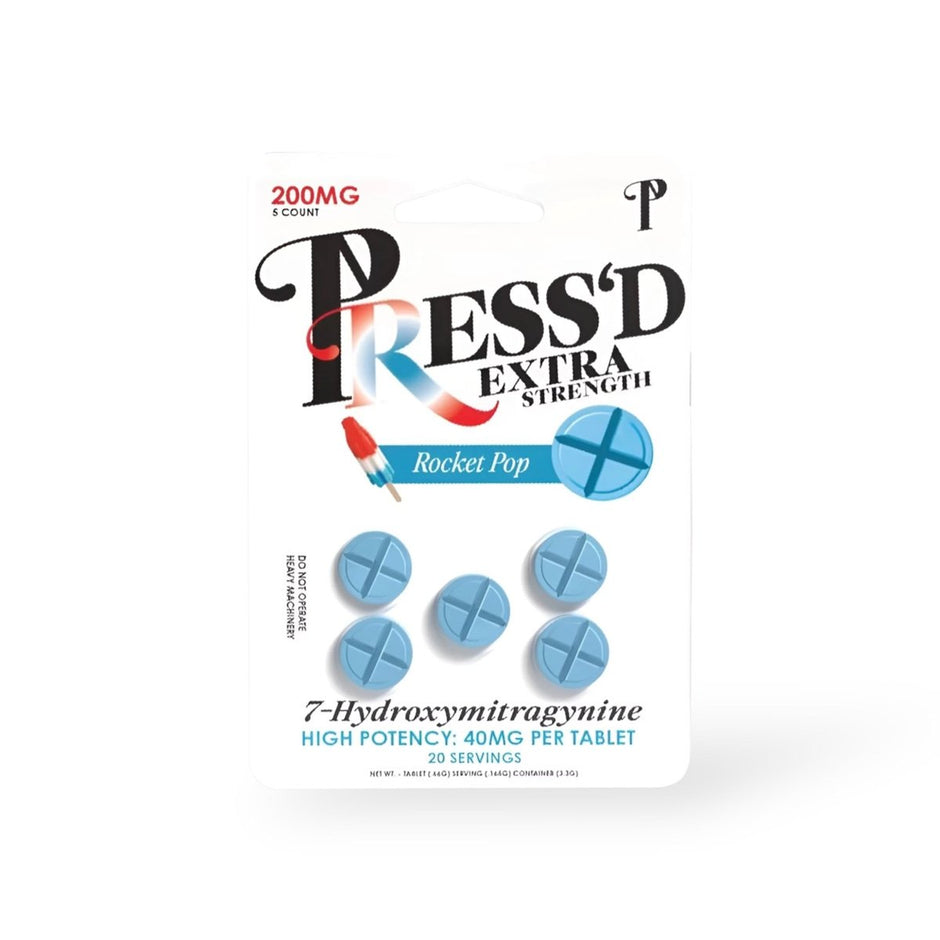 Press'd Extra Strength 7 - Hydroxymitragynine Tablets 40MG (5 - Count) - Kratom Hood