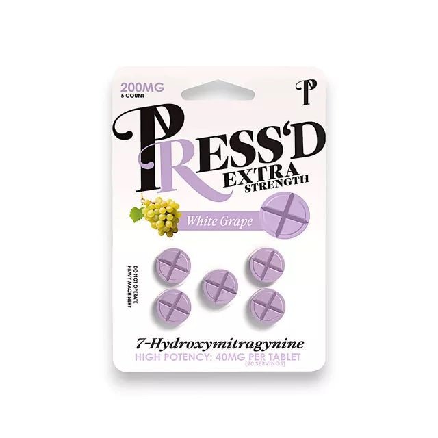 Press'd Extra Strength 7 - Hydroxymitragynine Tablets 40MG (5 - Count) - Kratom Hood