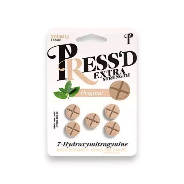 Press'd Extra Strength 7 - Hydroxymitragynine Tablets 40MG (5 - Count) - Kratom Hood