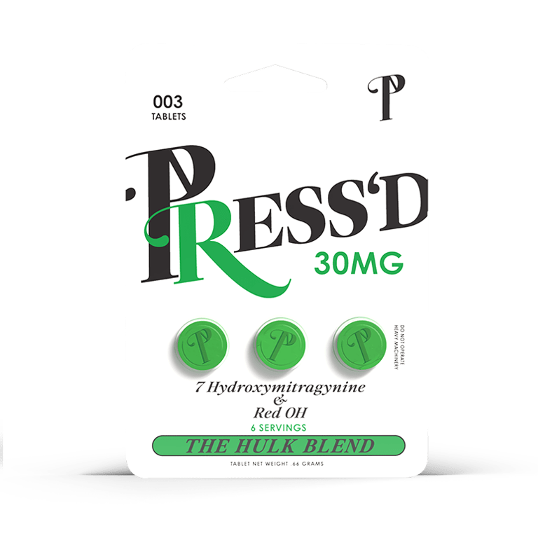 Press'd Kratom Tablets - The Hulk Blend (3 - Pack) - Kratom Hood