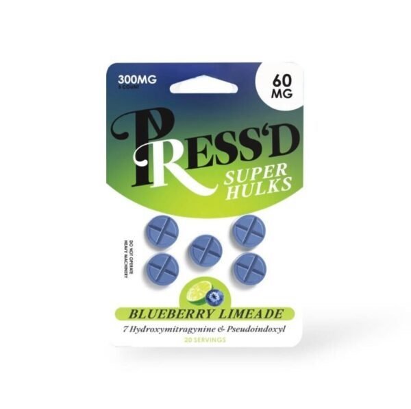 Press'd Super Hulks Dual - Alkaloid Chewable Tablets 60MG (5 - Count) - Kratom Hood