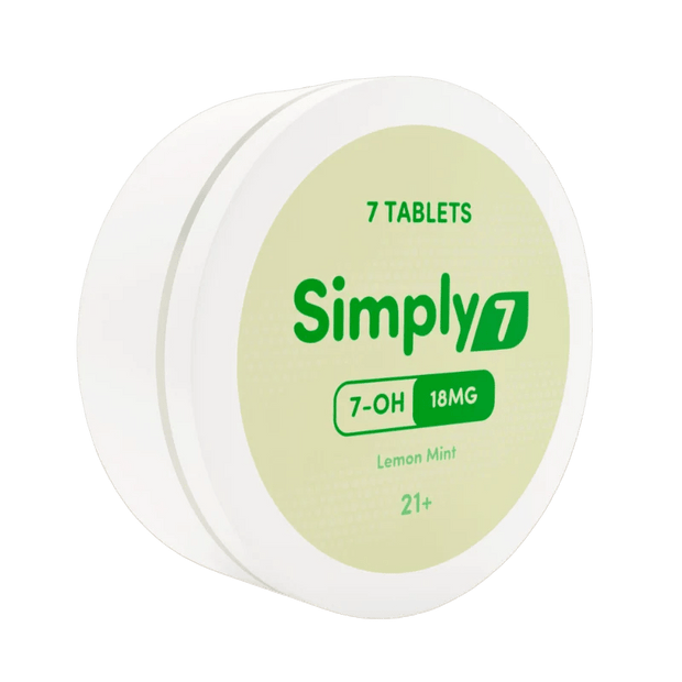 Simply 7 18mg 7 - Hydroxymitragynine Tablets Lemon Mint - 7 Count - Kratom Hood