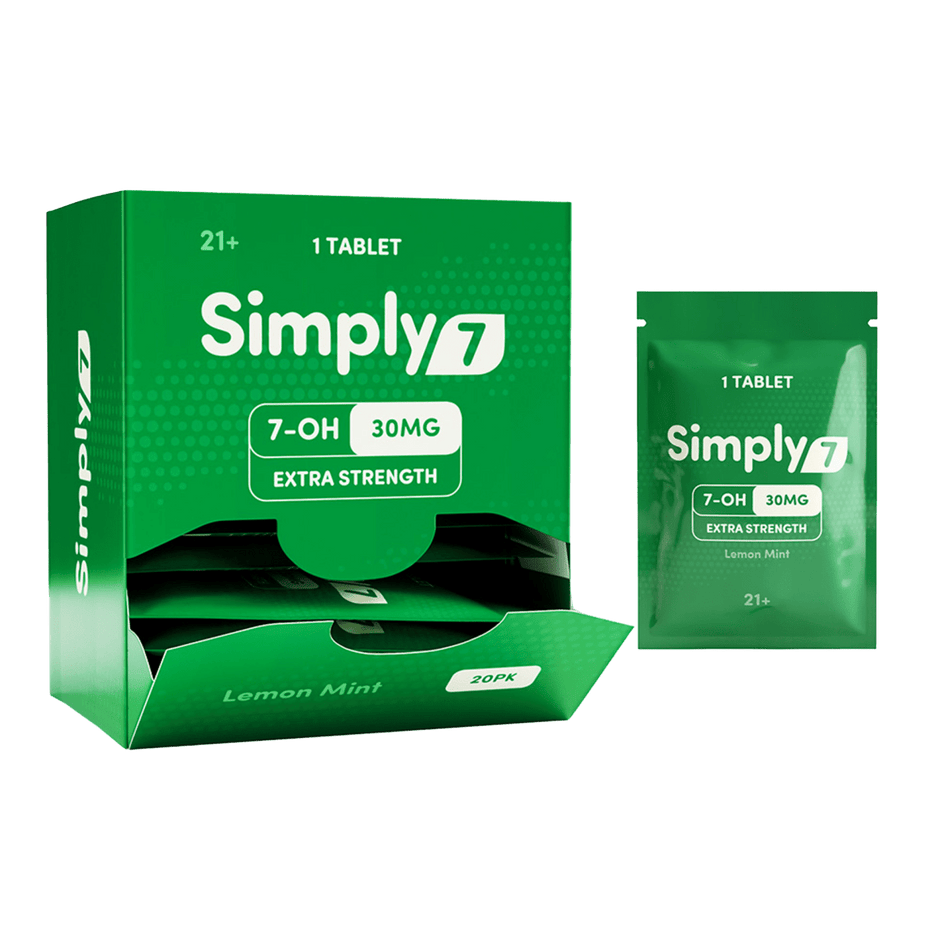 Simply 7 30mg 7 - Hydroxymitragynine Tablets Extra Strength Lemon Mint - 1 Count - Kratom Hood