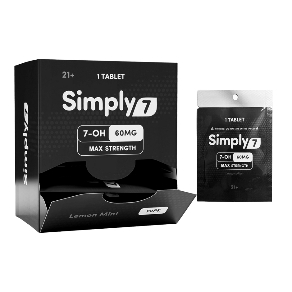 Simply 7 60mg 7 - Hydroxymitragynine Tablets MAX Strength Lemon Mint - 1 Count - Kratom Hood