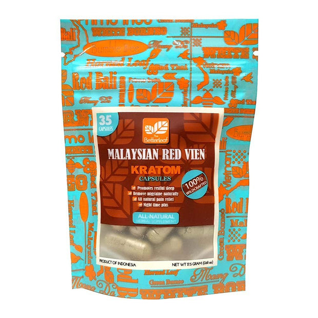 The Betterleaf Malaysian Red Vein Kratom Capsules - Kratom Hood