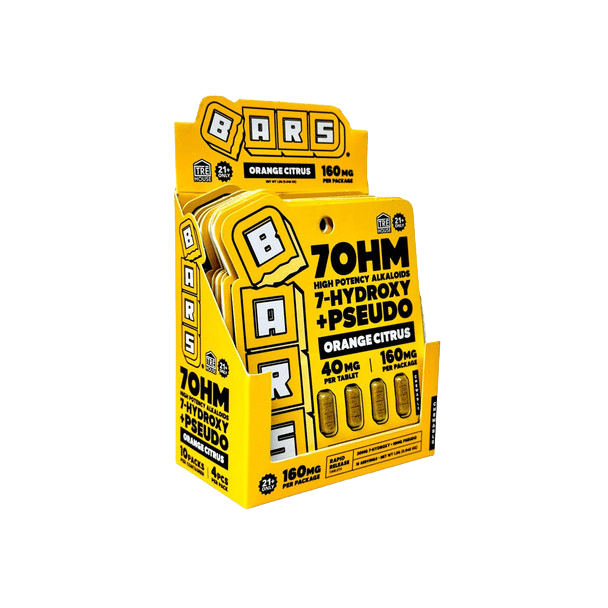 Tre House Bars 7OHM High Potency Alkaloids 7 - Hydroxy 4 Count Tablets 30MG - Kratom Hood