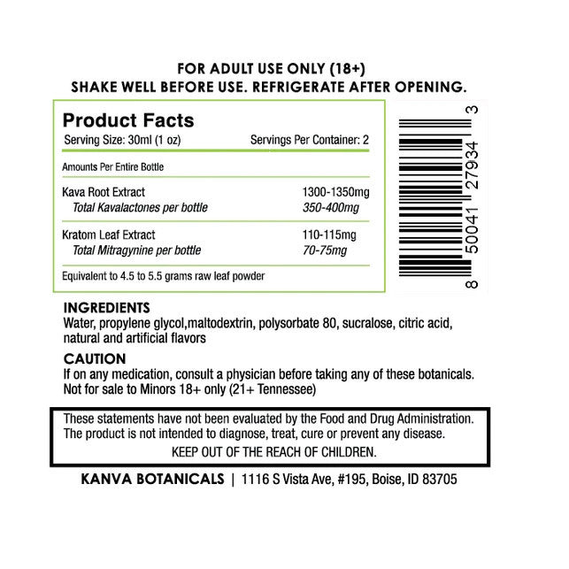 Wholesale Kanva Botanicals Kava Enhanced Blend + MIT - Kratom Hood
