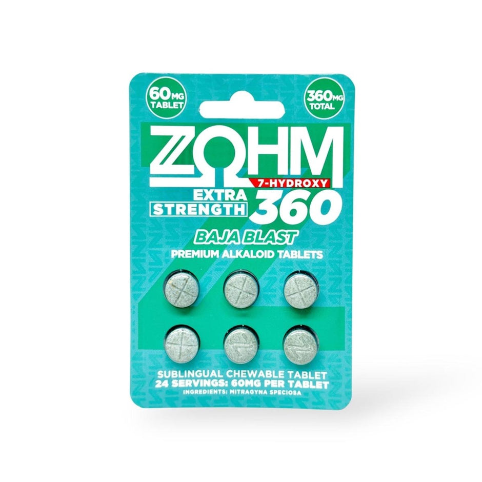 ZOHM Extra Strength 360 7 - Hydroxy Chewable Tablets 60MG (6 - Count) - Kratom Hood